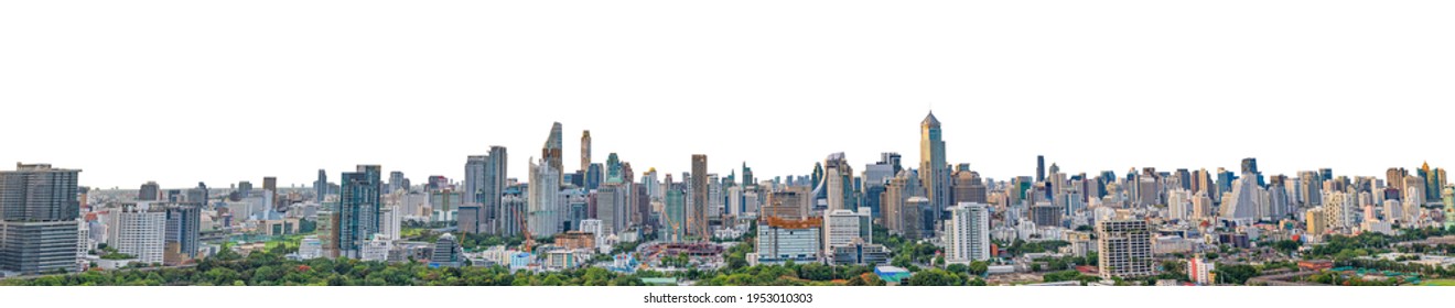 Cityscape of Bangkok (Thailand) isolated on white background - Shutterstock ID 1953010303