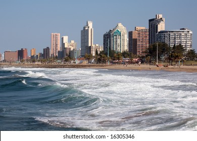 Cityscape And Beach Of Durban.