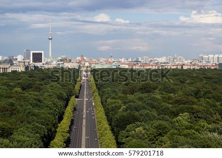 Image, Stock Photo Skyline Berlin. Panorama with zoo