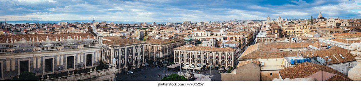 Cityscape Of Catania Sicily Italy