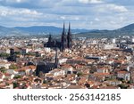 Cityscape and Clermont-Ferrand Cathedral in Clermont-Ferrand, France