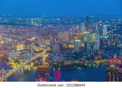 Cityscape Of Downtown Brooklyn Skyline  From Manhattan New York City At Sunset  