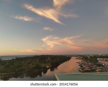 Cityscape At Dusk In Miri, Malaysia 