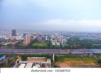 Cityscape Of Electronic City Noida Uttar Pradesh Covering NH 9, Evening Shot 