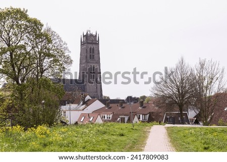 Cityscape of the fortified town of Zaltbommel with a view of St. Martin's Church. Stock photo © 