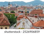 Cityscape of Graz, Austria, view from Schlossberg.