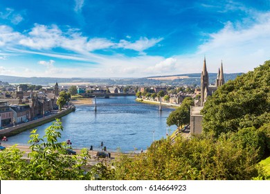 Cityscape of Inverness, Scotland in a beautiful summer day, United Kingdom