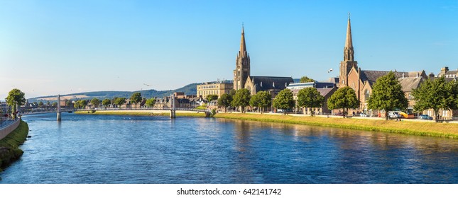 Cityscape Of Inverness, Scotland In A Beautiful Summer Day, United Kingdom