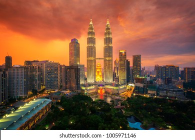 Cityscape of kuala lumpur city the center of business, The tower and garden in Big city with sunset, travel, hotel and building of Malaysia - Powered by Shutterstock