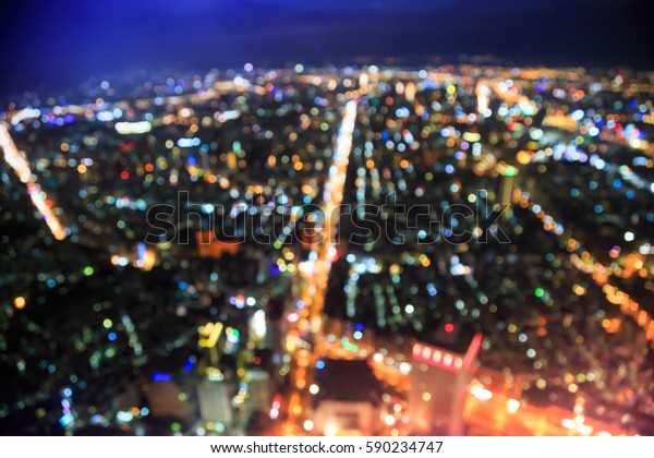 Cityscape Light Bokeh Taiwan Blurred Background Stock Photo Edit Now 590234747