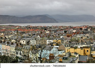 Cityscape In Llandudno In North Wales In Winter As Seen From The Hilltop