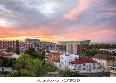 Cityscape Look At Cape Town City In South Africa During Sunset