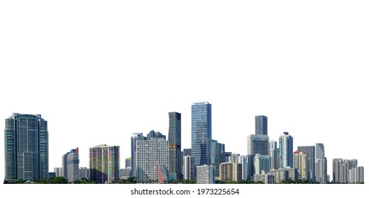 Cityscape of Miami (Florida, USA) isolated on white background - Shutterstock ID 1973225654