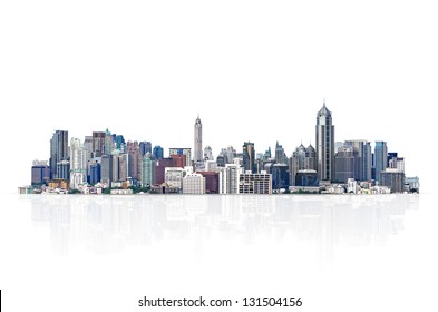 cityscape, modern building on a white background. - Shutterstock ID 131504156