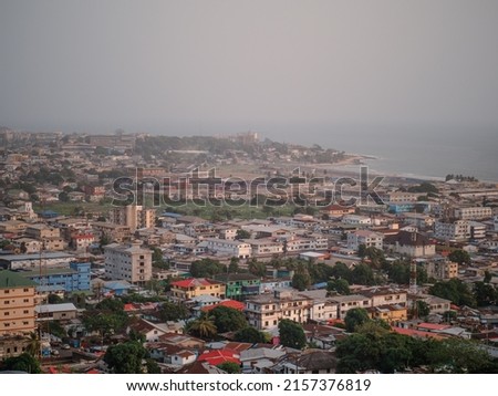 The cityscape of Monrovia, Liberia during the daytime
