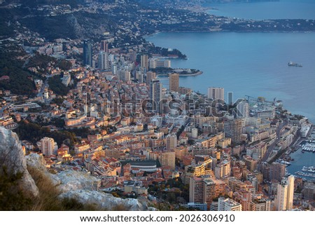 Cityscape of Montecarlo at sunrise, Principality of Monaco