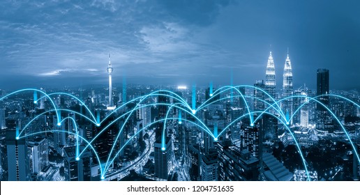 cityscape network connection