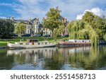 Cityscape on the banks of the River Cam in Cambridge, United Kingdom