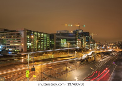 Cityscape Of Oslo Downtown At Night Norway