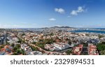 Cityscape. Panoramic view of the city of Las Palmas, Gran Canaria, Canary Islands, Spain at a sunny day - aerial view from a mirador