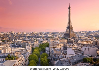 Cityscape of Paris with Eiffel Tower - Powered by Shutterstock