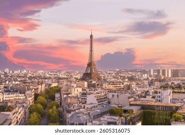 Cityscape of Paris with Eiffel Tower