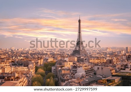 Cityscape of Paris with Eiffel Tower