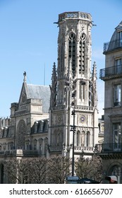 Cityscape In Paris On March 29, 2016 In France Saint Germain Lauxerrois Church Tower