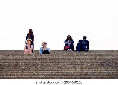 Cityscape. People Relax Under Arch. Created In St. Louis, MO, May 30, 2021