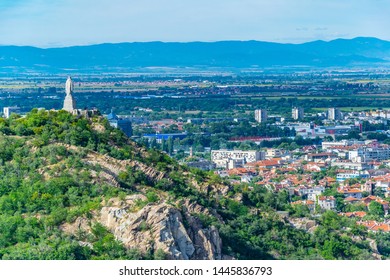 Cityscape of Plovdiv with Bunardzhika hill, Bulgaria