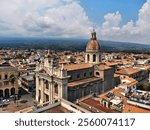 Cityscape of Riposto town, Metropolitan City of Catania in Sicily, Italy.