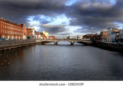 Cityscape With River Lee In Cork City, Ireland