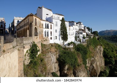 Cityscape With Rocks In Ronda, Andalucia, Spain