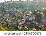 Cityscape of Safranbolu at sunset viewed from Hidirlik Hill. Visit Safranbolu concept photo.