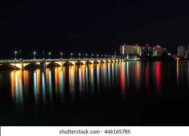 Cityscape Of San Juan Puerto Rico At Night