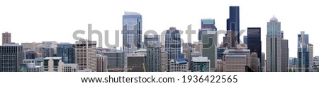 Cityscape of Seattle (Washington, USA) isolated on white background