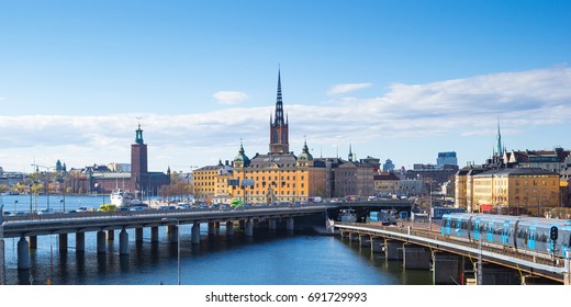 Cityscape Of Stockholm Old Town In Sweden.