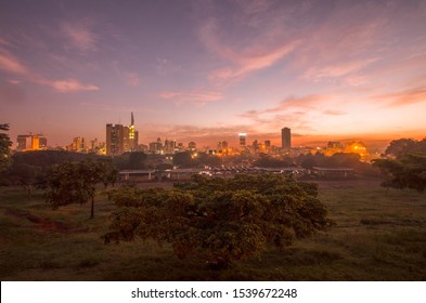 Cityscape Of Sunrise Over Nairobi City