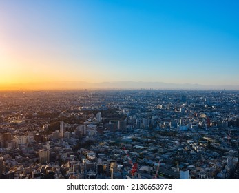cityscape in Tokyo in the evening