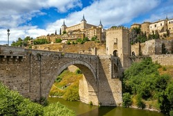 Cityscape Of Toledo With The Alcantara Bridge In The Forefront, Toledo, Spain
