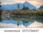 Cityscape of Unterseen in Switzerland.