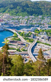 Cityscape View At The City Bergen In Norway