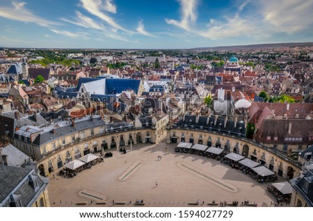 Cityscape view of Dijon, Liberation Plaza, Dijon, France, Europe