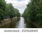 cityscape view of old Obvodny canal in Kronstadt