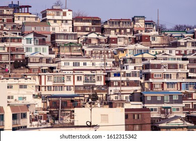 Cityscape View Of Small Houses, Soeul, South Korea