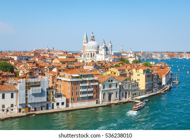 Cityscape View Of Venice From Cruise Ship At Grand Canal, Italy