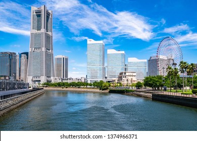 Cityscape of Yokohama MinatoMirai in Yokohama City, Kanagawa Prefecture, Japan. Yokohama MinatoMirai is an area facing Yokohama Port.