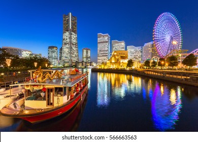 Cityscape of Yokohama at night, Japan