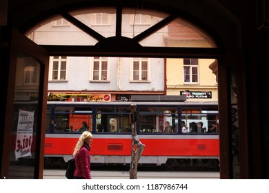 A Citytrain In The City Of The City  Bratislava In Slovakia In East Europe.   Slovakia, Bratislava, May, 2009
