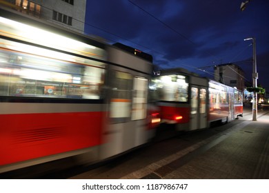 A Citytrain In The City Of The City  Bratislava In Slovakia In East Europe.   Slovakia, Bratislava, May, 2009
